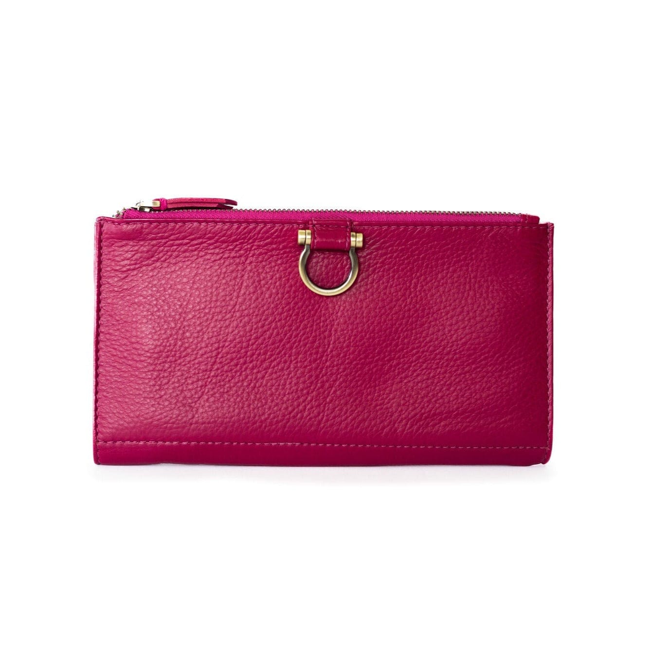 Authentic Salvatore Ferragamo Pink Leather Long Wallet