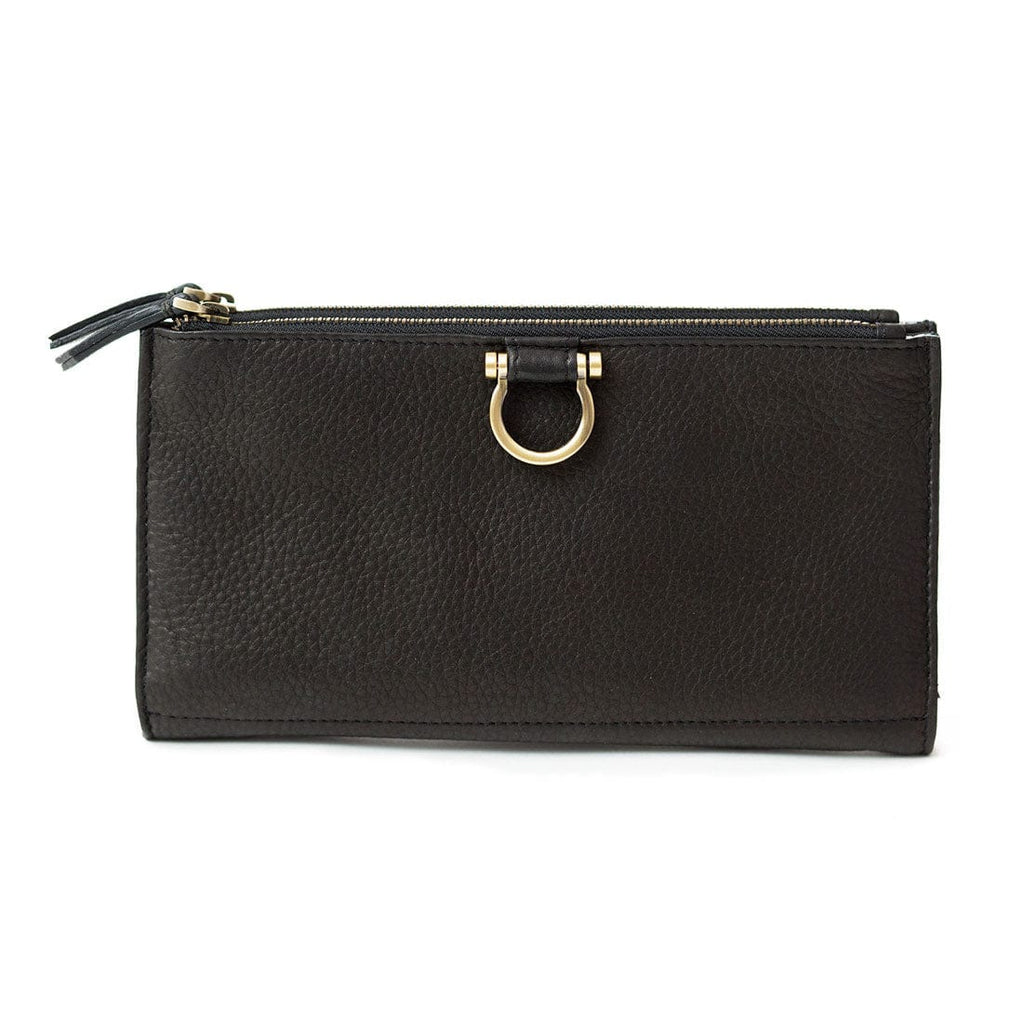Parker Deluxe Wristlet - Black Raw Leather | Sapahn.