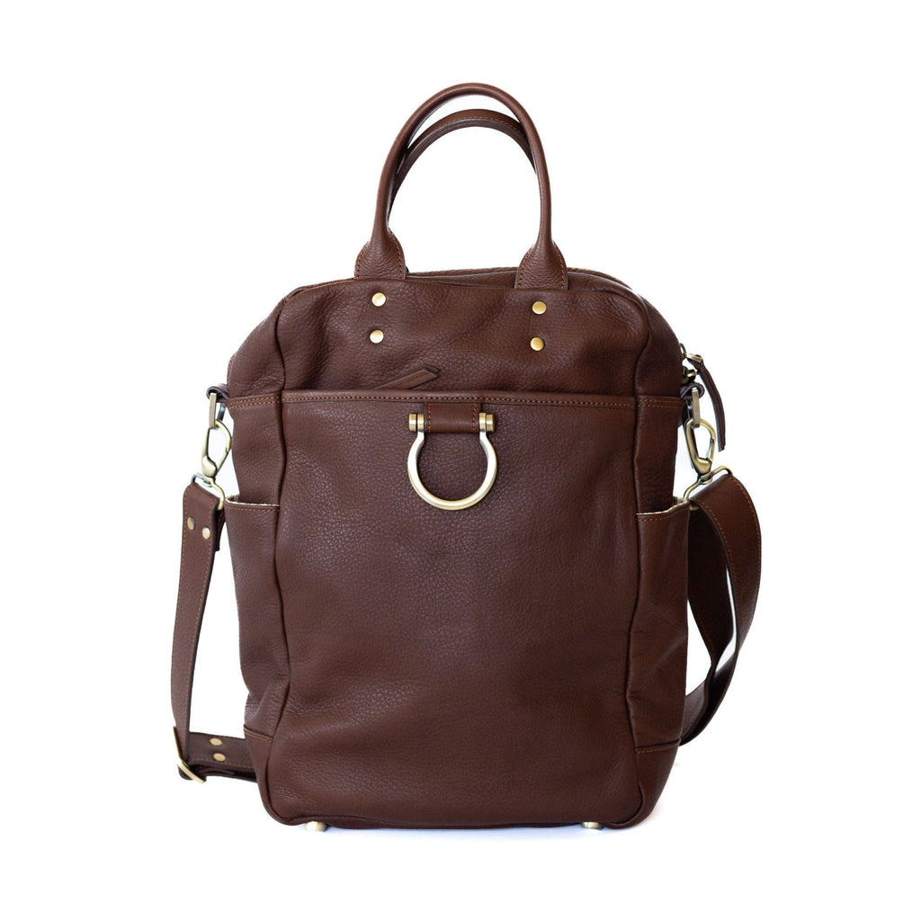 Rodica Backpack Tote - Walnut Raw Leather | Sapahn.