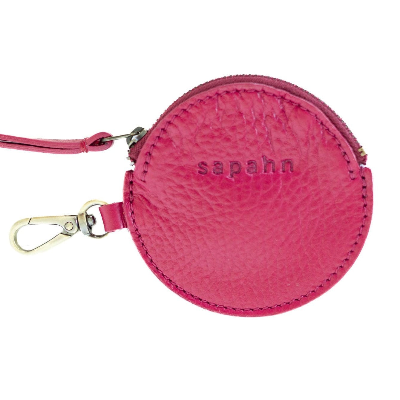 Rose Leather Coin Purse Ruby Pink Oil Leather
